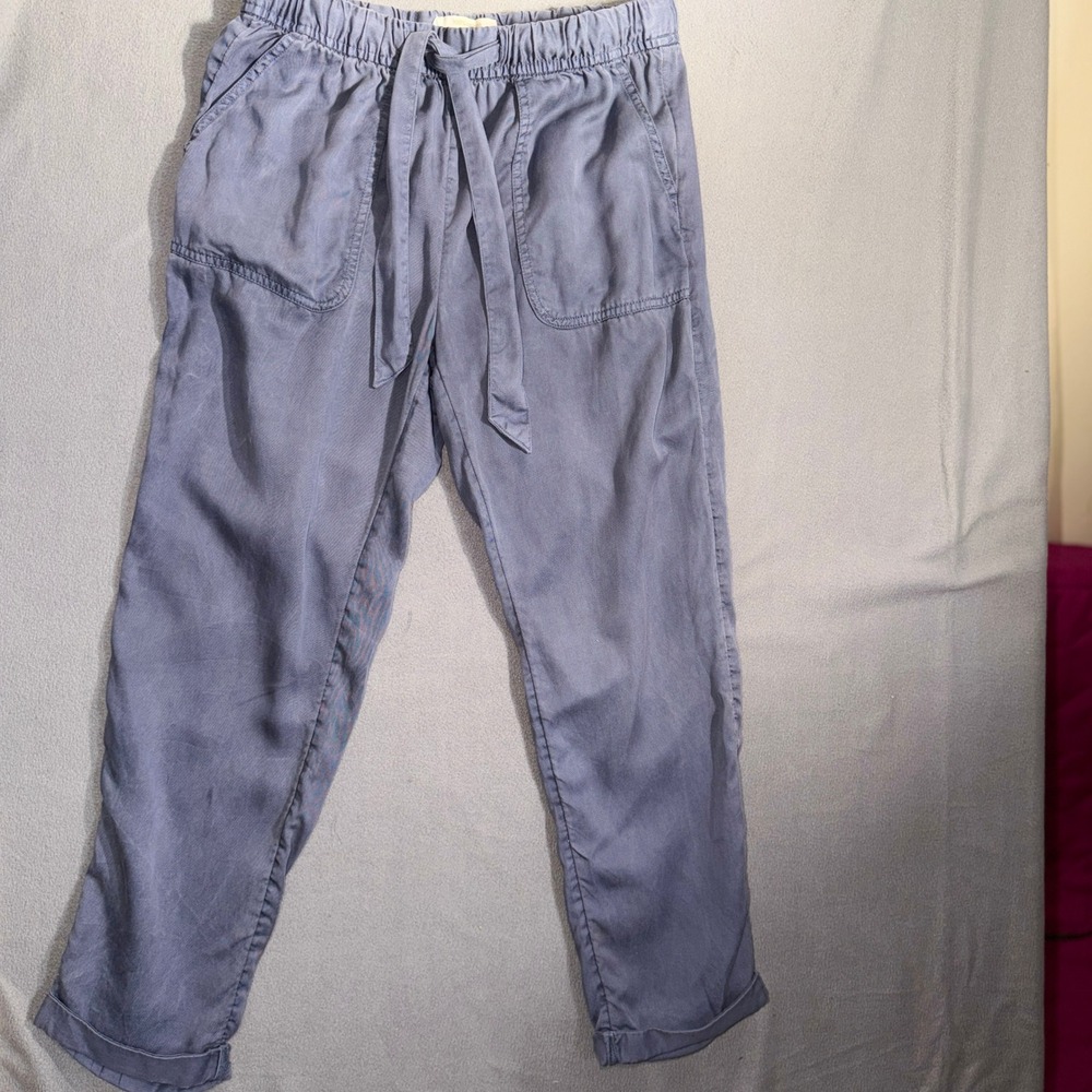 Cynthia Rowley M Blue Lyocell Tie Waist Joggers Coastal Granddaugter Boho